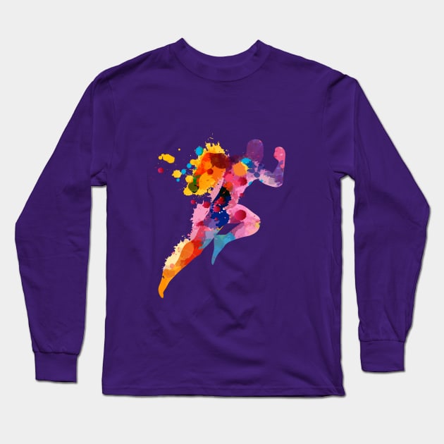 Running Man Long Sleeve T-Shirt by Mako Design 